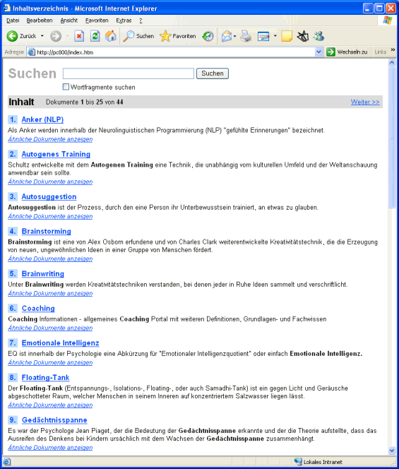 InfoRapid KnowledgeMap-Server