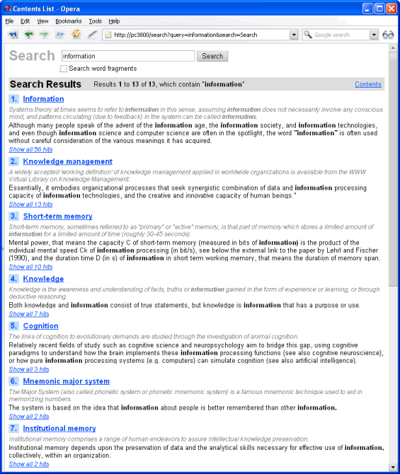 InfoRapid KnowledgeMap-Server