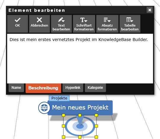 Eigenschaften-Dialog im Tab 'Beschreibung'