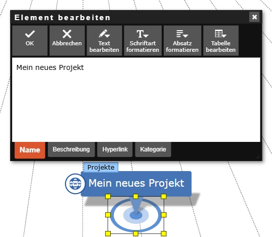 Eigenschaften-Dialog im Tab 'Name'