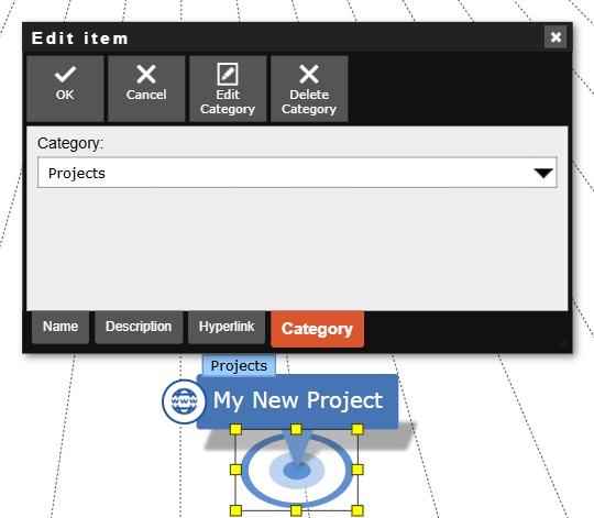 Properties dialog in the 'Category' tab